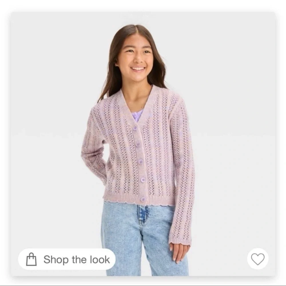 Art Class Cardigan Bundle V-Neck Pointelle Sweater Set Girl XXL (16/18) NW